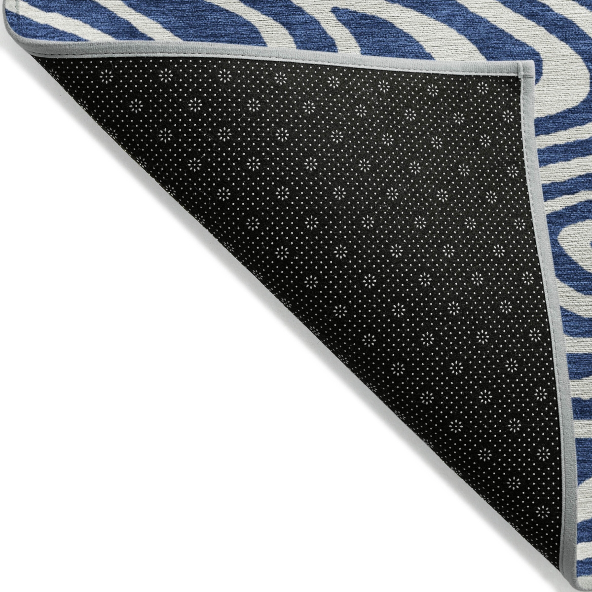 598984 9 x 12 ft. Navy Blue & Ivory Abstract Washable Indoor & Outdoor Rectangle Area Rug