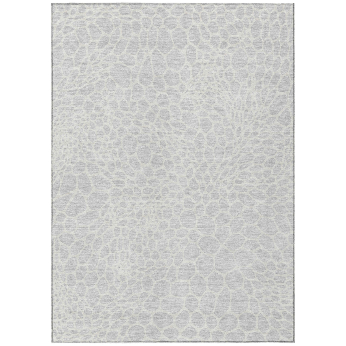595115 3 x 5 ft. Silver & Gray Geometric Washable Indoor & Outdoor Rectangle Area Rug