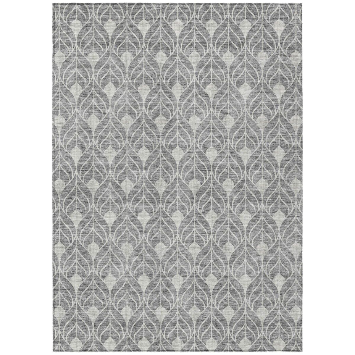 596038 10 x 14 ft. Gray & Light Gray Geometric Washable Indoor & Outdoor Rectangle Area Rug