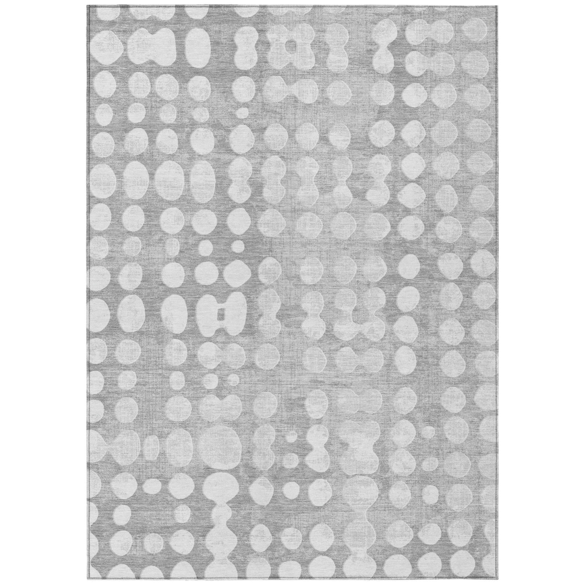 590949 3 x 5 ft. Gray & Ivory Abstract Washable Indoor & Outdoor Rectangle Area Rug