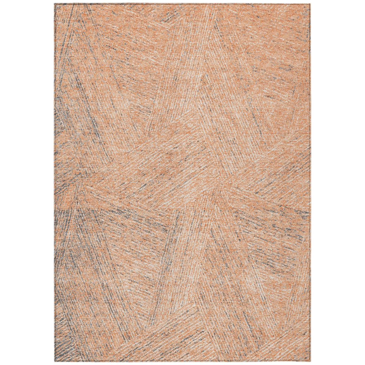 597035 5 x 8 ft. Peach Blue & Ivory Abstract Washable Indoor & Outdoor Rectangle Area Rug