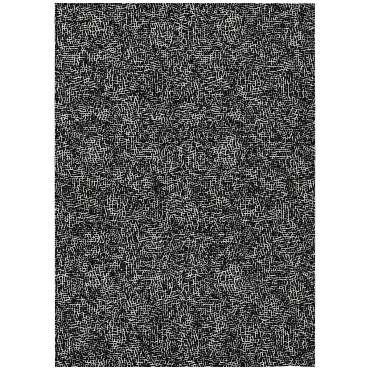 602345 9 x 12 ft. Black & Ivory Geometric Washable Indoor & Outdoor Rectangle Area Rug