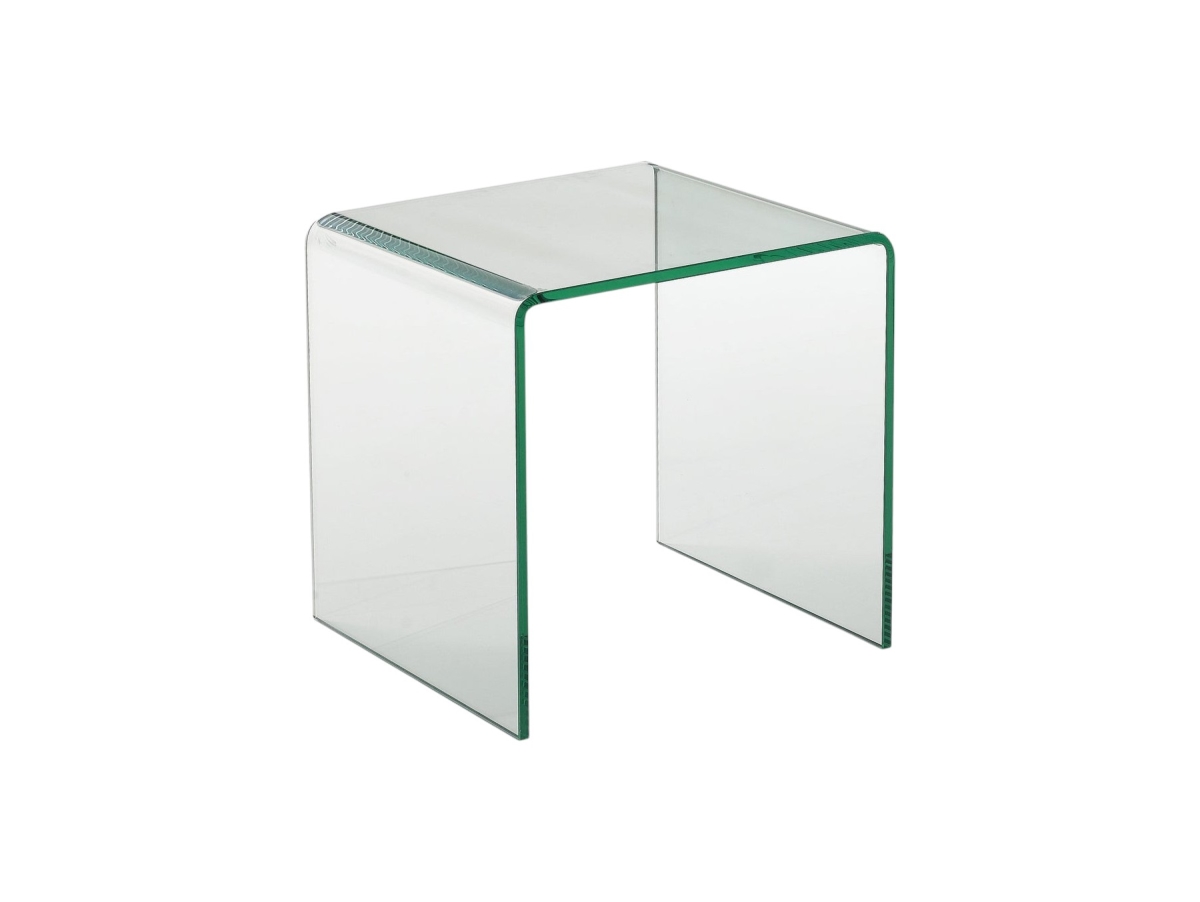 554643 21 in. Clear Glass Rounded Edge End Table