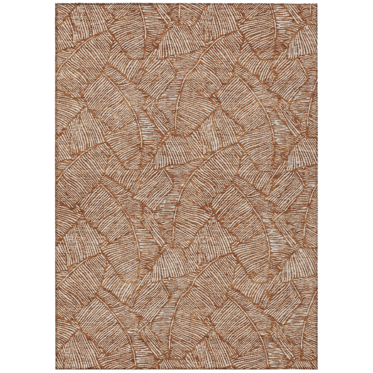 Floral Washable Area Rug - Copper & Beige - 3 x 5 ft - Stain Resistant