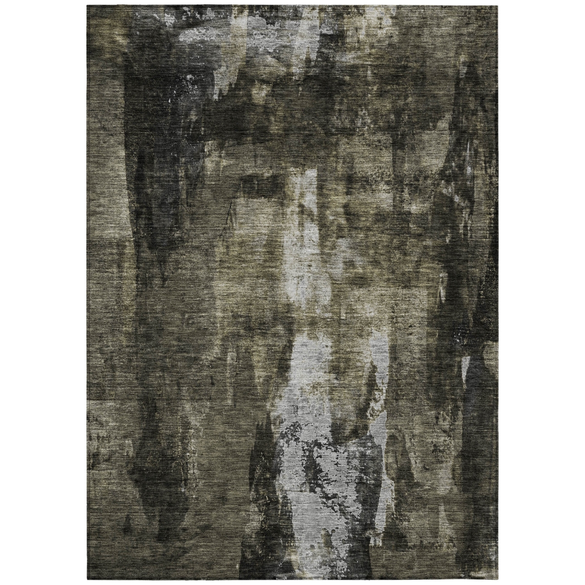 603162 5 x 8 ft. Charcoal & Black Abstract Washable Indoor & Outdoor Rectangle Area Rug