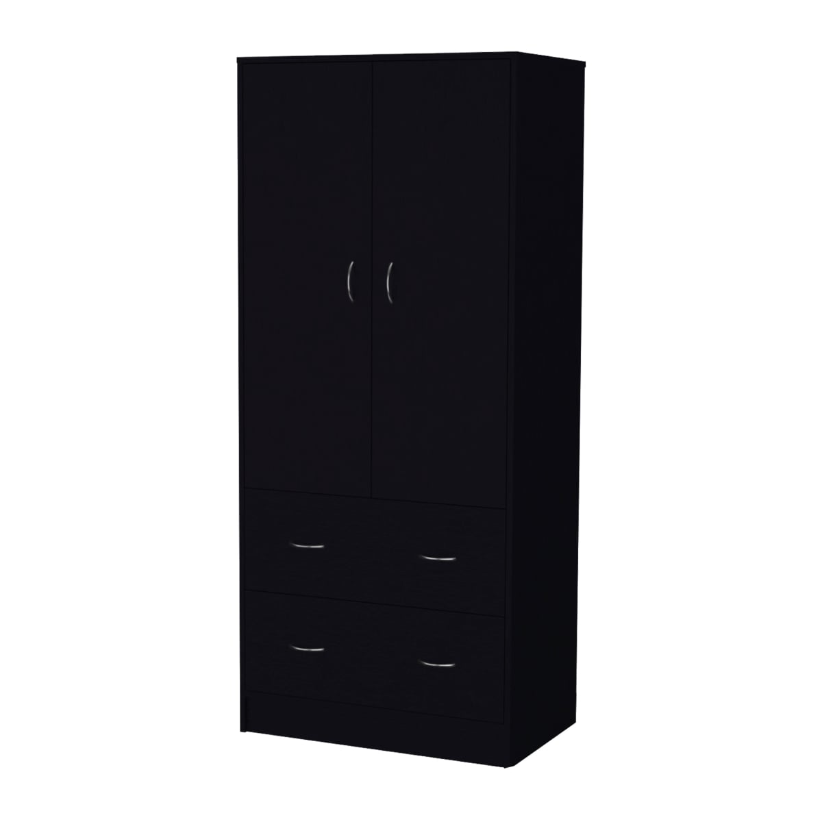 552278 71 in. Black Two Door Two Drawer Combo Dresser