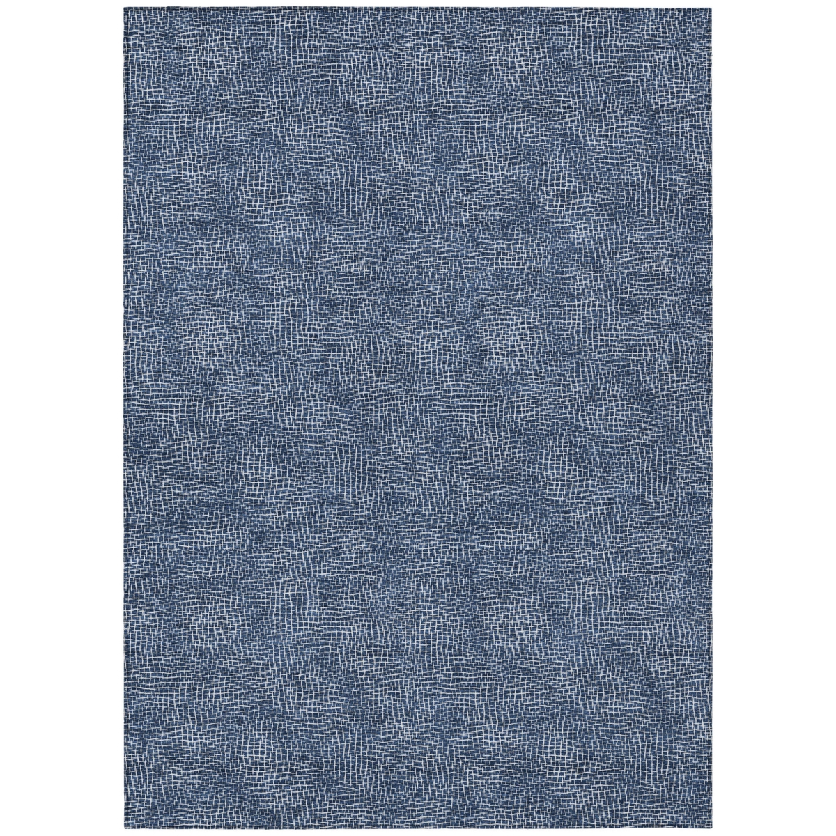 602384 5 x 8 ft. Navy Blue & Ivory Geometric Washable Indoor & Outdoor Rectangle Area Rug
