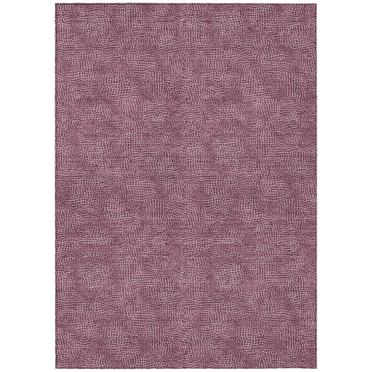 602360 5 x 8 ft. Eggplant & Ivory Geometric Washable Indoor & Outdoor Rectangle Area Rug