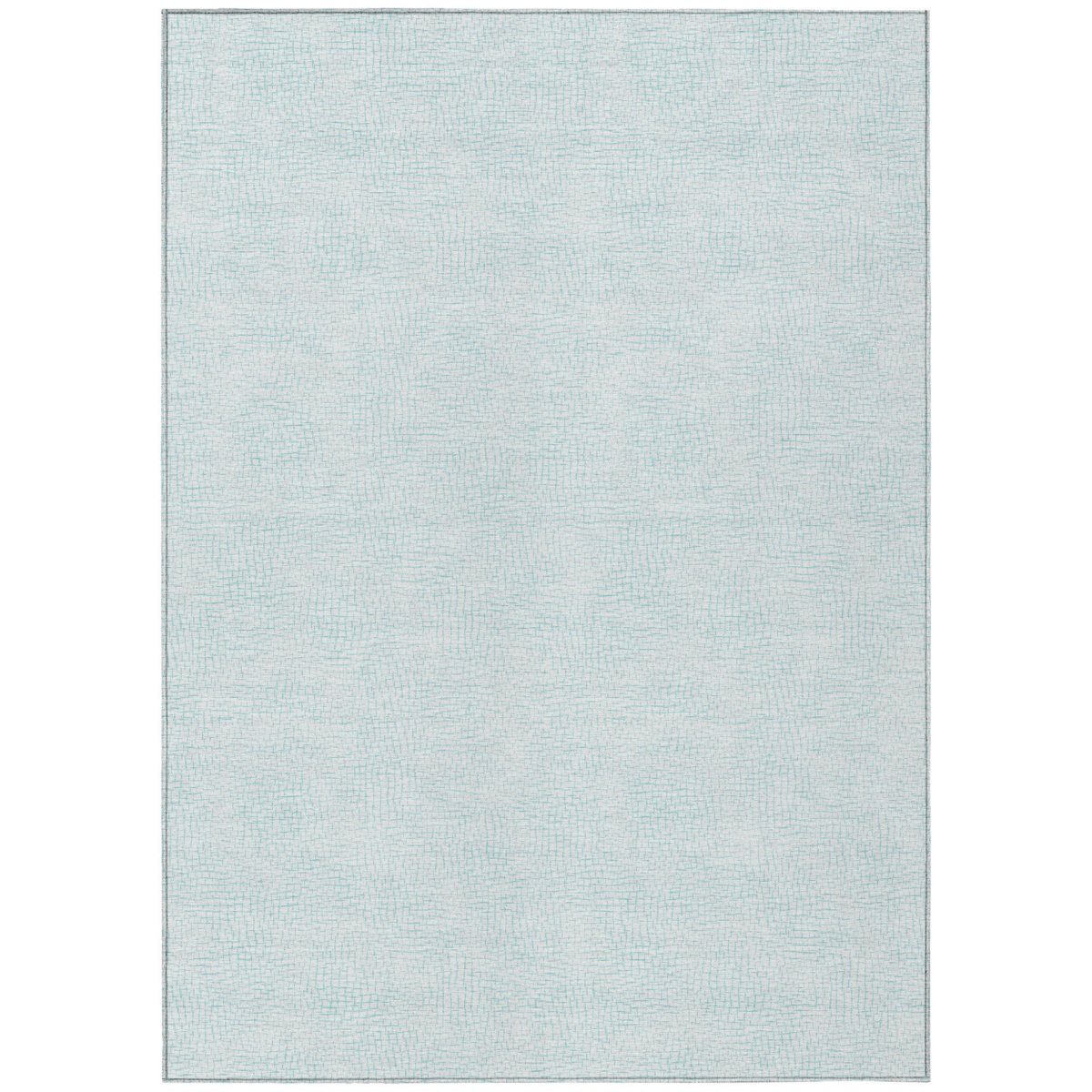 602446 8 x 10 ft. Sky Blue & Ivory Geometric Washable Indoor & Outdoor Rectangle Area Rug