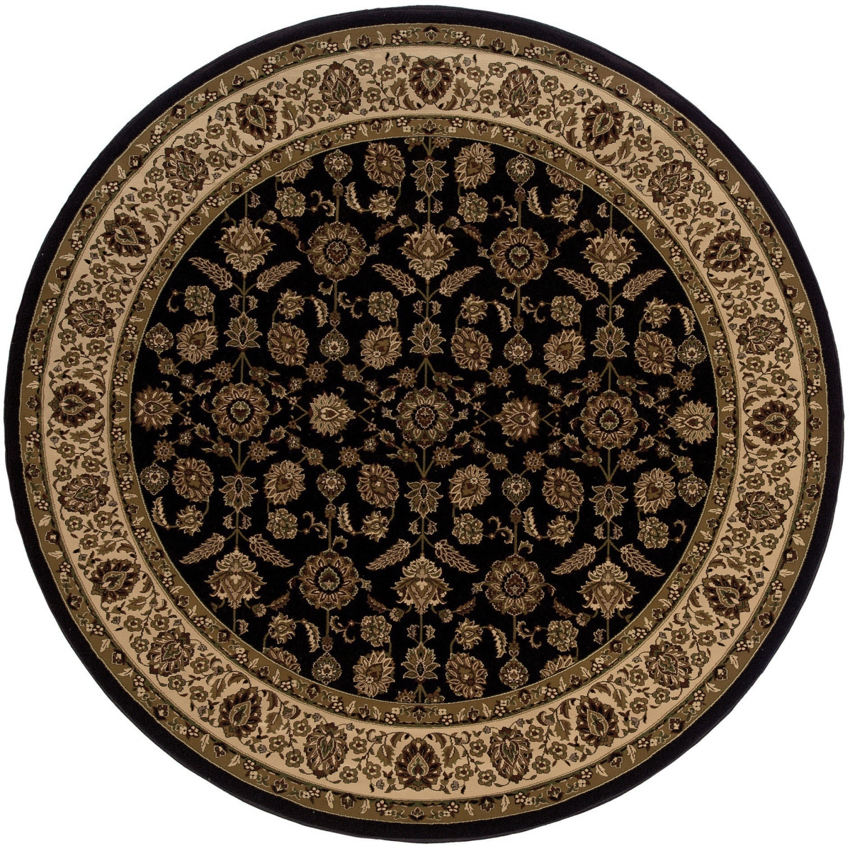574171 8 ft. Brown Oriental Round Rug
