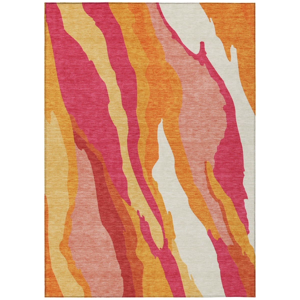 600951 8 x 10 ft. Blush, Copper & Ivory Abstract Washable Indoor & Outdoor Rectangle Area Rug