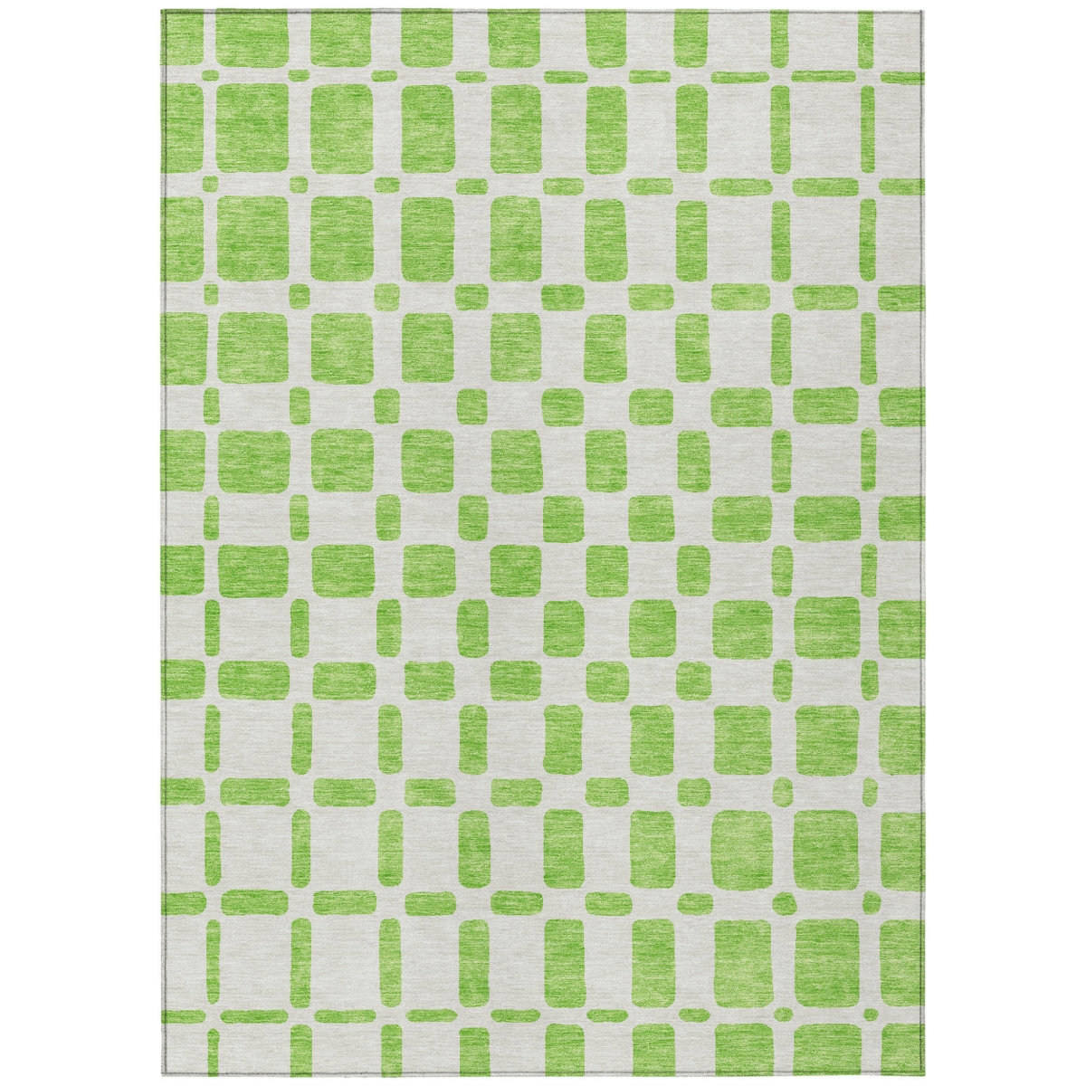 591121 9 x 12 ft. Lime Green & Ivory Geometric Washable Indoor & Outdoor Rectangle Area Rug