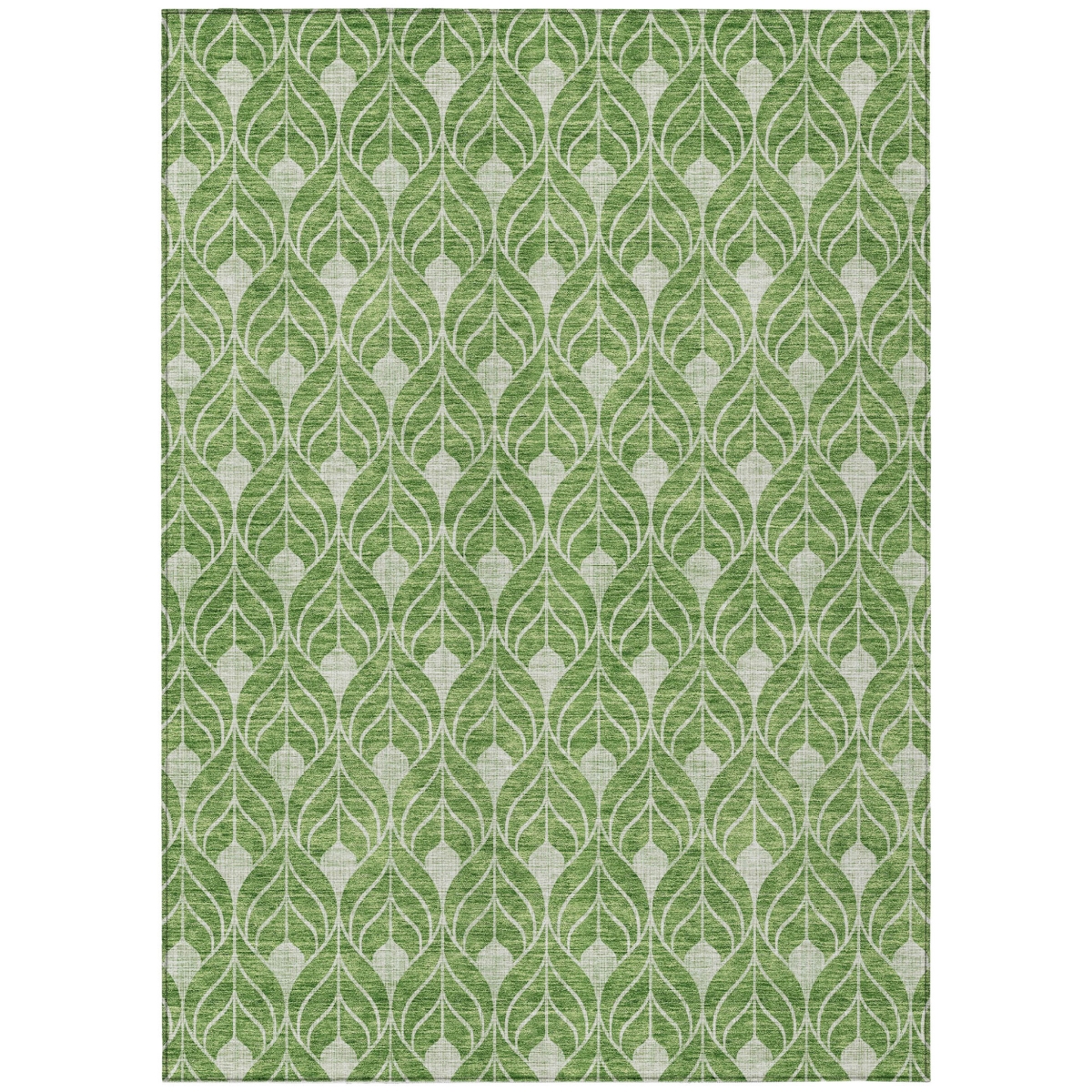 596021 3 x 5 ft. Green & Light Green Geometric Washable Indoor & Outdoor Rectangle Area Rug