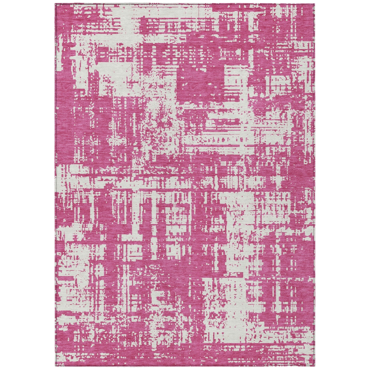 593174 3 x 5 ft. Blush & Ivory Abstract Washable Indoor & Outdoor Rectangle Area Rug
