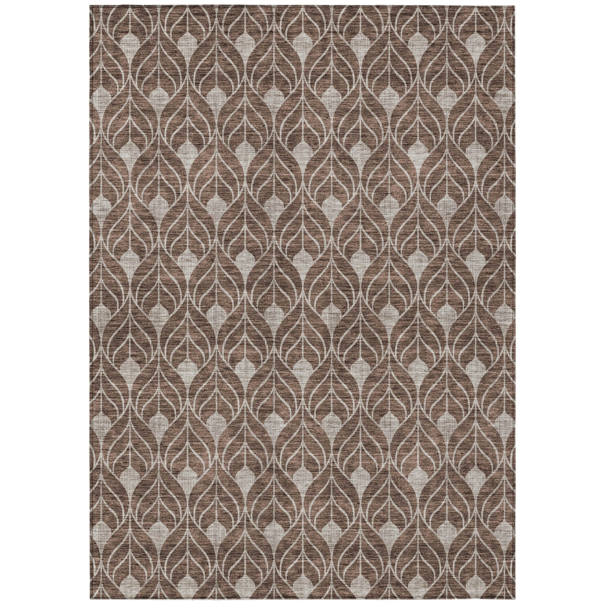 595721 3 x 5 ft. Chocolate & Beige Geometric Washable Indoor & Outdoor Rectangle Area Rug
