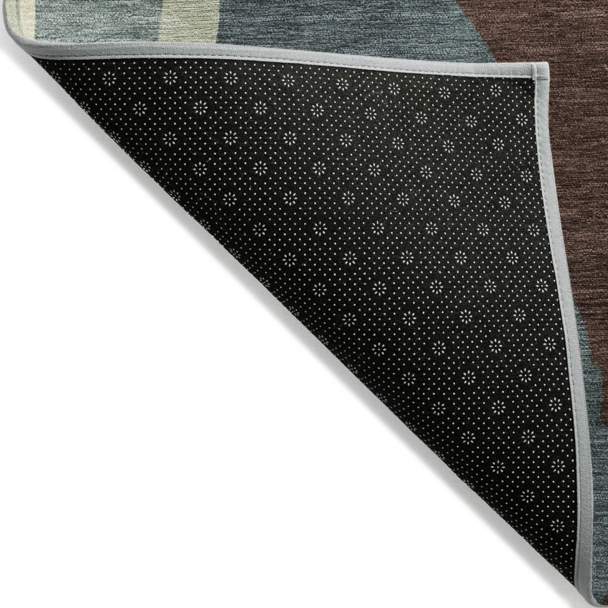 601005 8 x 10 ft. Sage, Brown & Beige Abstract Washable Indoor & Outdoor Rectangle Area Rug