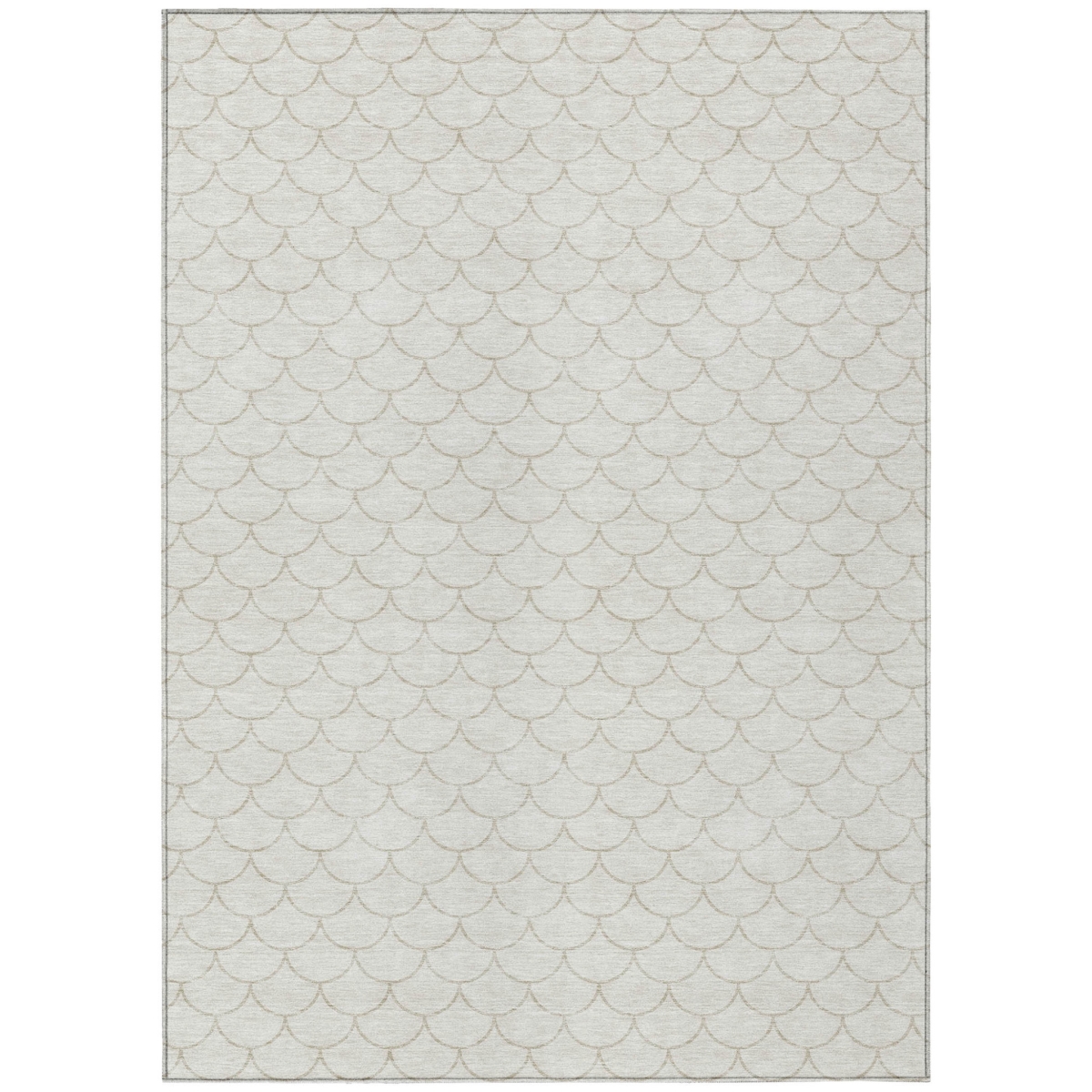 596199 9 x 12 ft. Ivory & Beige Geometric Washable Indoor & Outdoor Rectangle Area Rug
