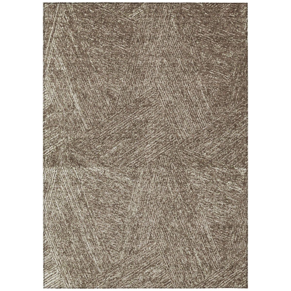 596992 3 x 5 ft. Chocolate & Beige Abstract Washable Indoor & Outdoor Rectangle Area Rug