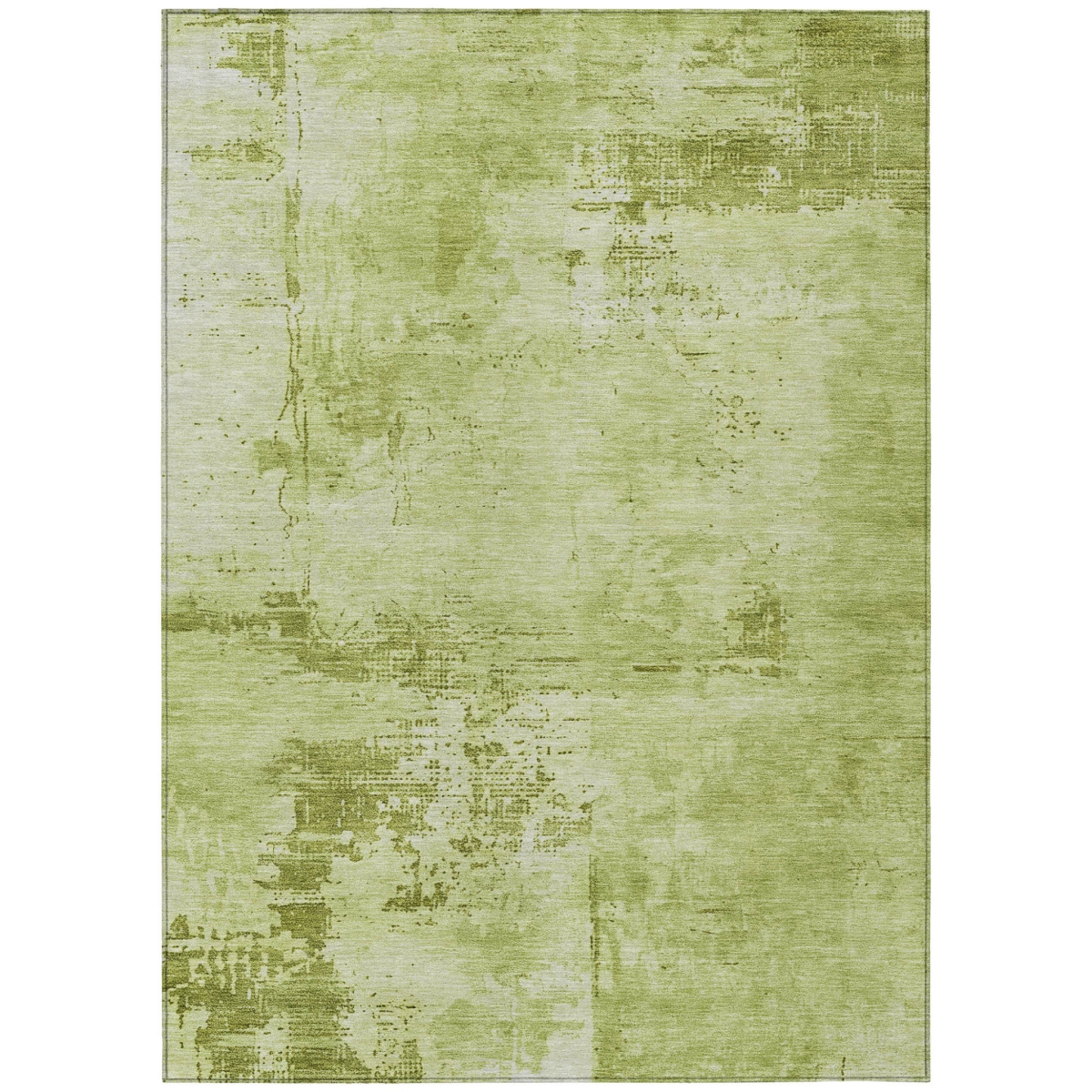 602713 3 x 5 ft. Lime Green & Ivory Abstract Washable Indoor & Outdoor Rectangle Area Rug