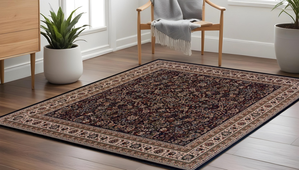 574160 8 x 8 ft. Oriental Square Rug - Black & Ivory