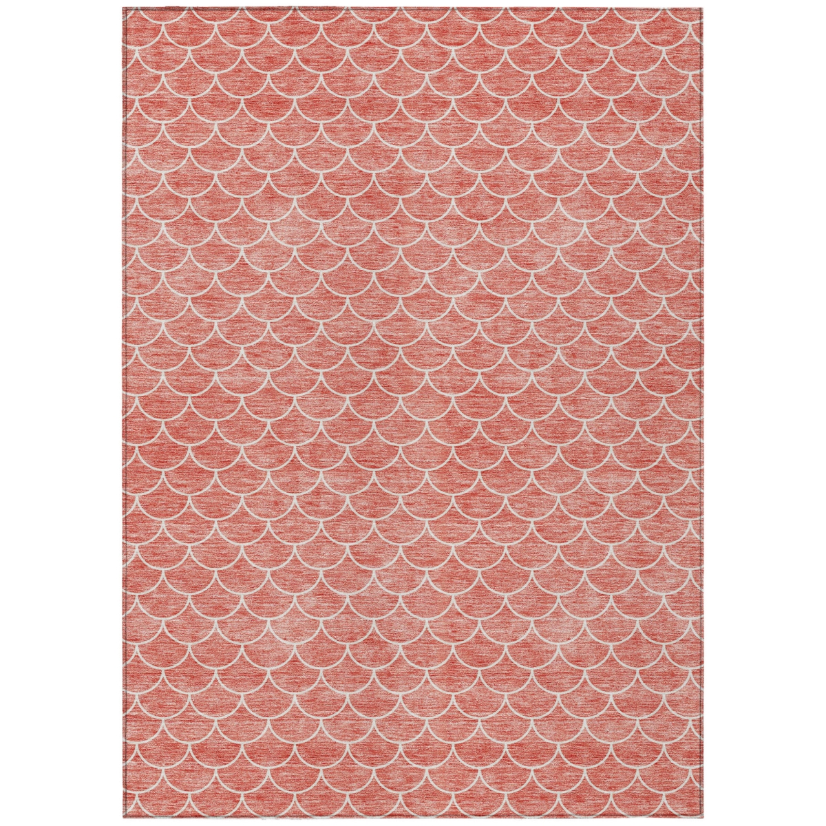 596202 5 x 8 ft. Salmon & Ivory Geometric Washable Indoor & Outdoor Rectangle Area Rug