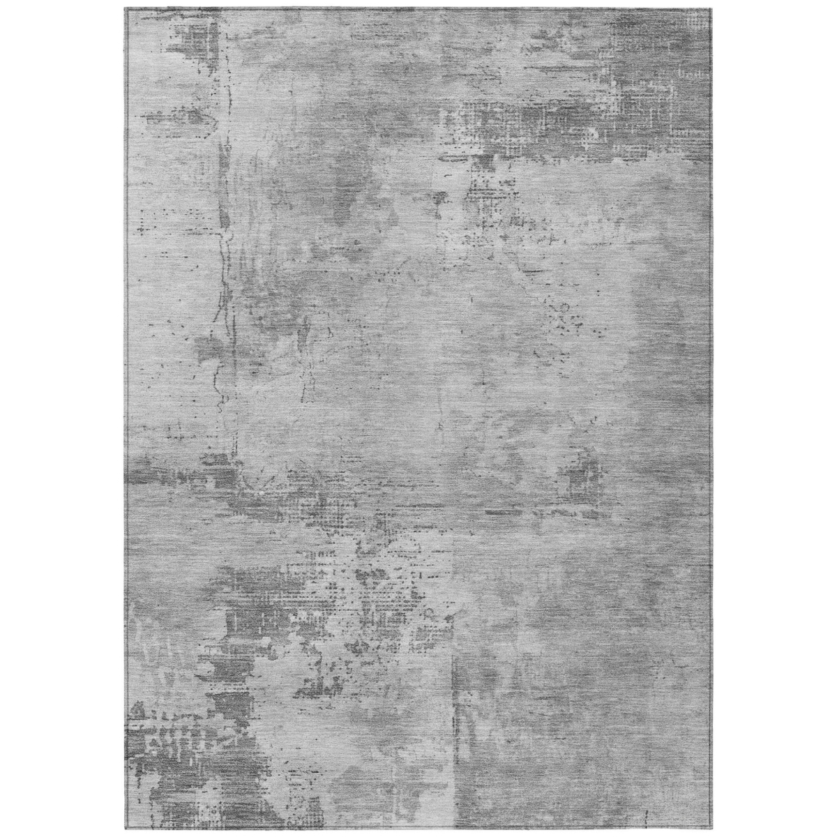 602711 9 x 12 ft. Gray & Silver Abstract Washable Indoor & Outdoor Rectangle Area Rug
