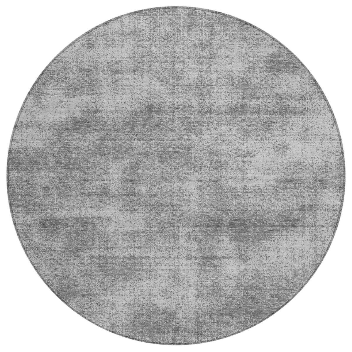598826 8 ft. Gray Round Washable Indoor & Outdoor Area Rug