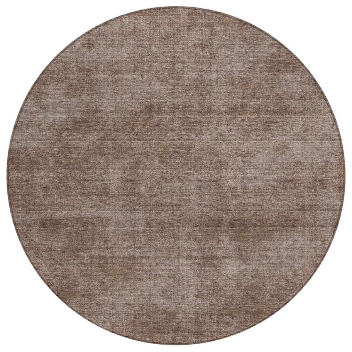 598802 8 ft. Brown Round Washable Indoor & Outdoor Area Rug