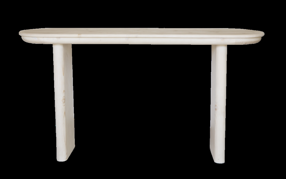 555318 60 in. Natural Solid Wood Console Table