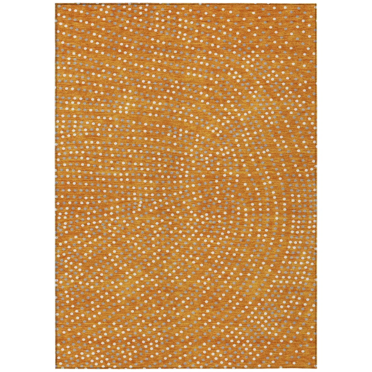 599068 9 x 12 ft. Orange, Gray & Ivory Polka Dot Washable Indoor & Outdoor Rectangle Area Rug