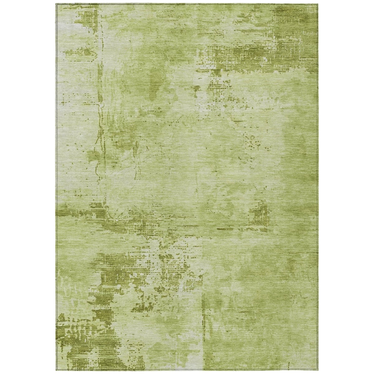 602716 8 x 10 ft. Lime Green & Ivory Abstract Washable Indoor & Outdoor Rectangle Area Rug