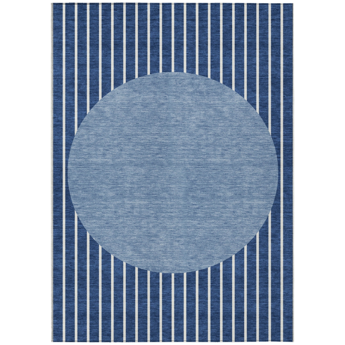 597185 9 x 12 ft. Navy Blue & Gray Striped Washable Indoor & Outdoor Rectangle Area Rug