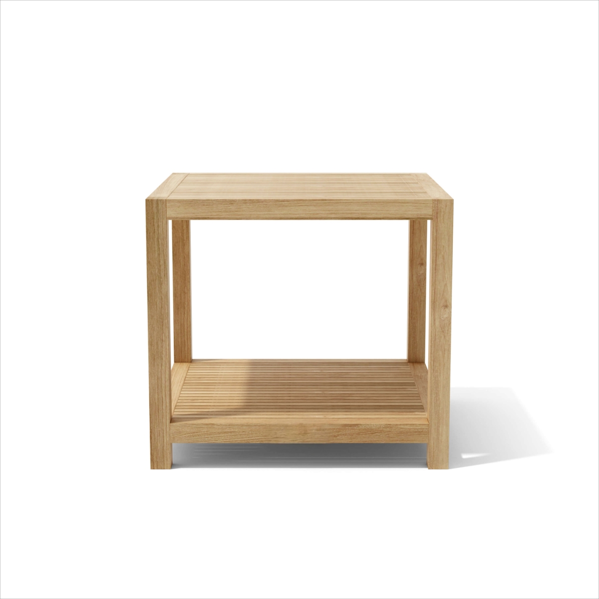 554934 22 in. Natural Square Solid Wood Outdoor Side Table