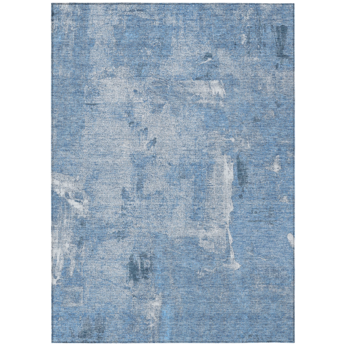 596859 10 x 14 ft. Denim Blue & Ivory Abstract Washable Indoor & Outdoor Rectangle Area Rug
