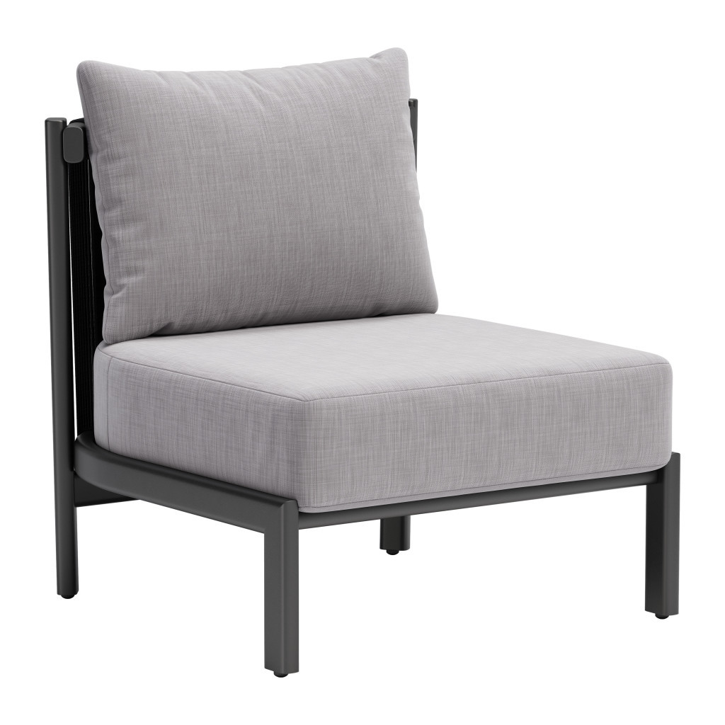 572300 28 in. Fabric Side Chair - Gray & Black