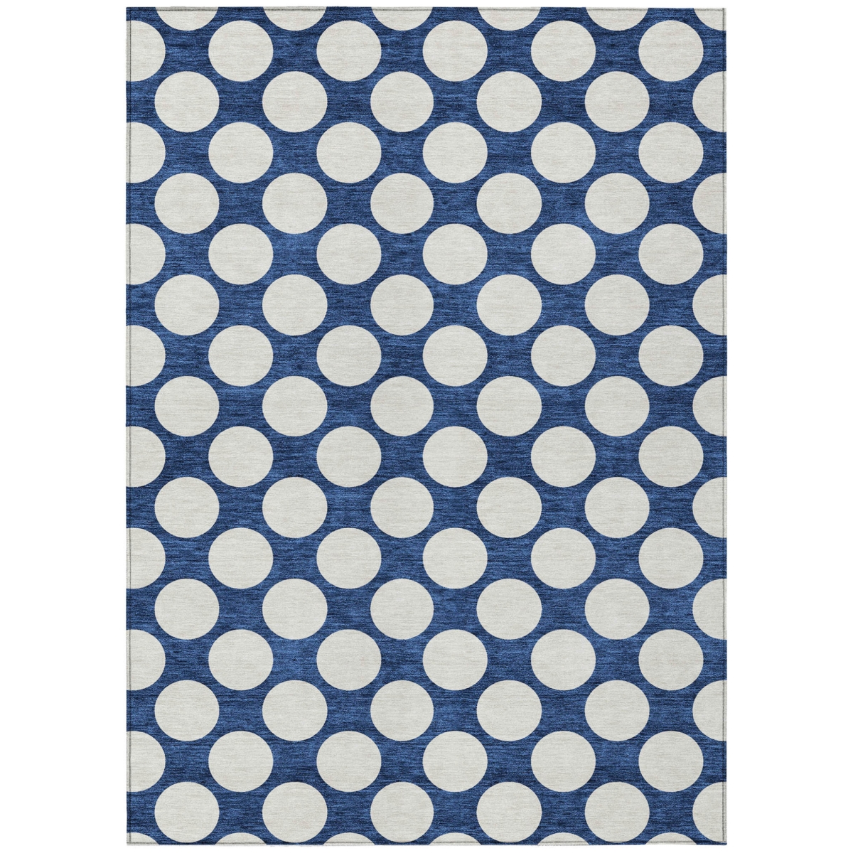 595257 9 x 12 ft. Navy Blue & Ivory Polka Dot Washable Indoor & Outdoor Rectangle Area Rug