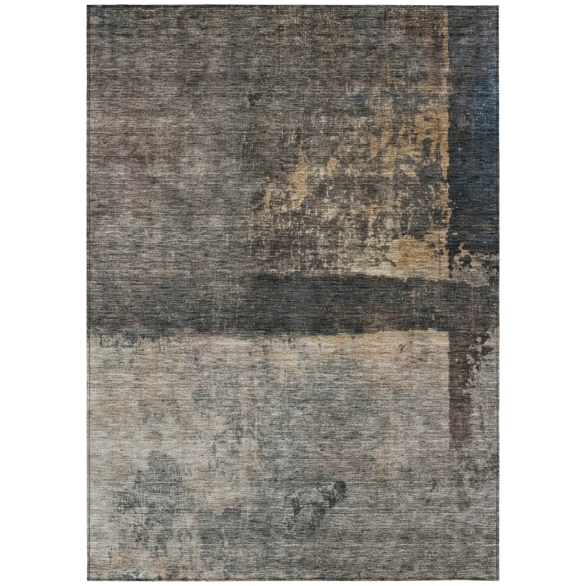 606090 9 x 12 ft. Coffee, Black & Beige Abstract Washable Indoor & Outdoor Rectangle Area Rug