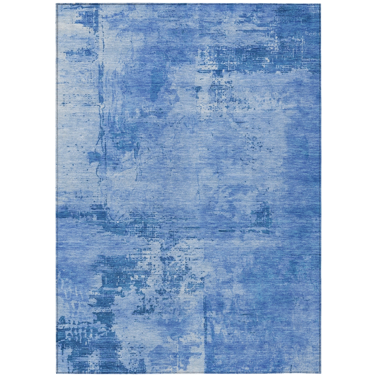 602728 8 x 10 ft. Navy Blue & Ivory Abstract Washable Indoor & Outdoor Rectangle Area Rug
