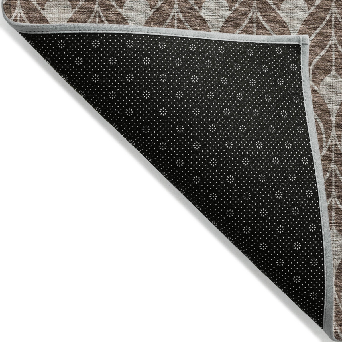 595722 5 x 8 ft. Chocolate & Beige Geometric Washable Indoor & Outdoor Rectangle Area Rug