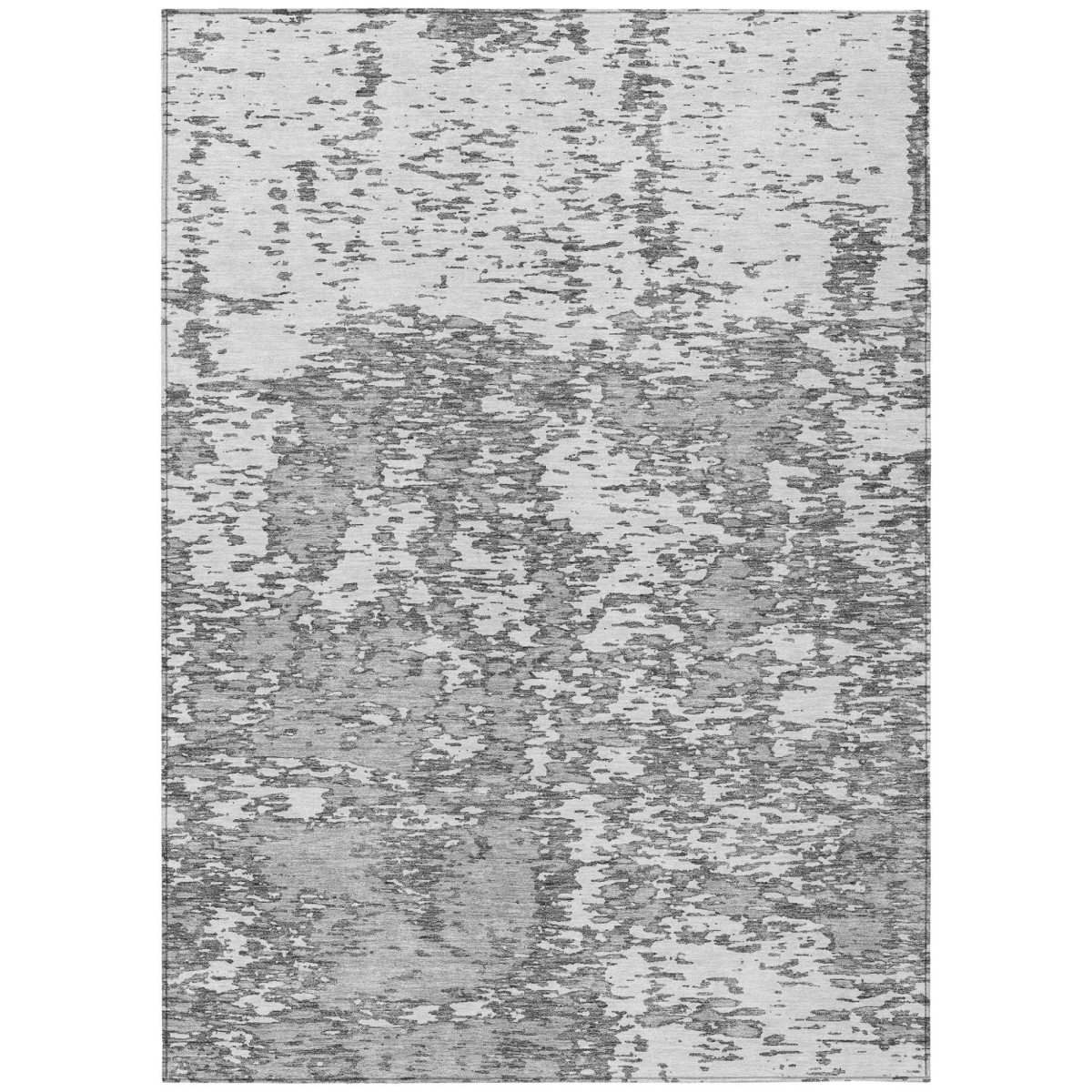 612743 3 x 5 ft. Gray & Ivory Abstract Washable Indoor & Outdoor Rectangle Area Rug