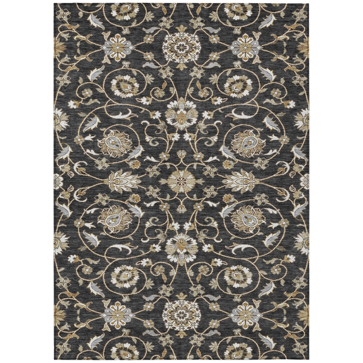 605148 8 x 10 ft. Black, Brown & Ivory Moroccan Washable Indoor & Outdoor Rectangle Area Rug