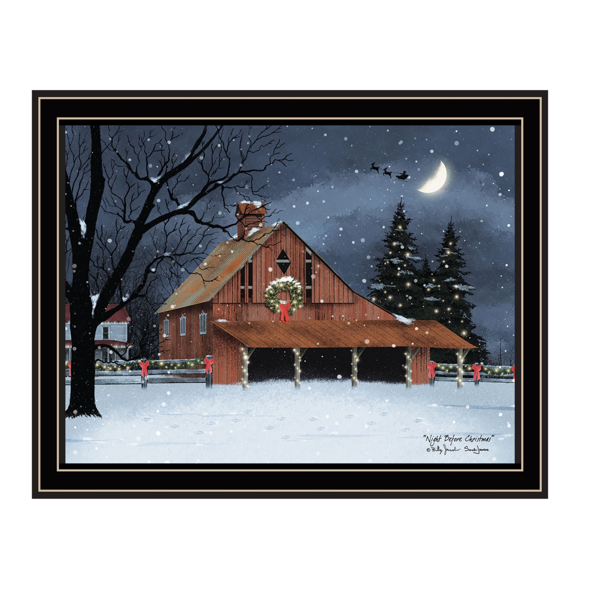 572019 Night Before Christmas Black Framed Wall Art