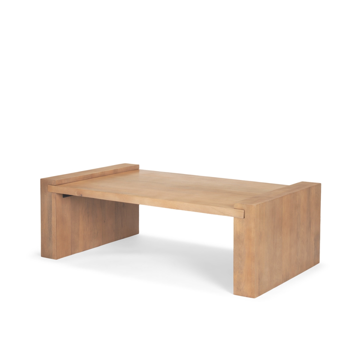 596407 48 in. Natural Solid Wood Sled Coffee Table