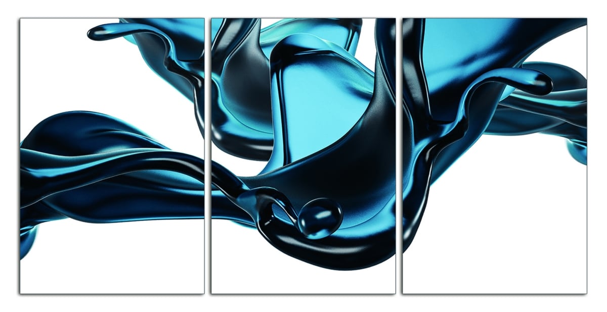 Picture of HomeRoots 571457 Abstract Blue Water Unframed Acrylic Wall Art - Set of 3