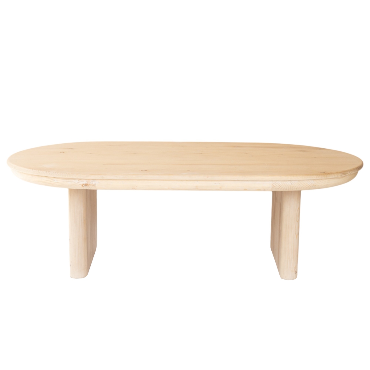 555316 54 in. Natural Solid Wood Oval Solid Coffee Table