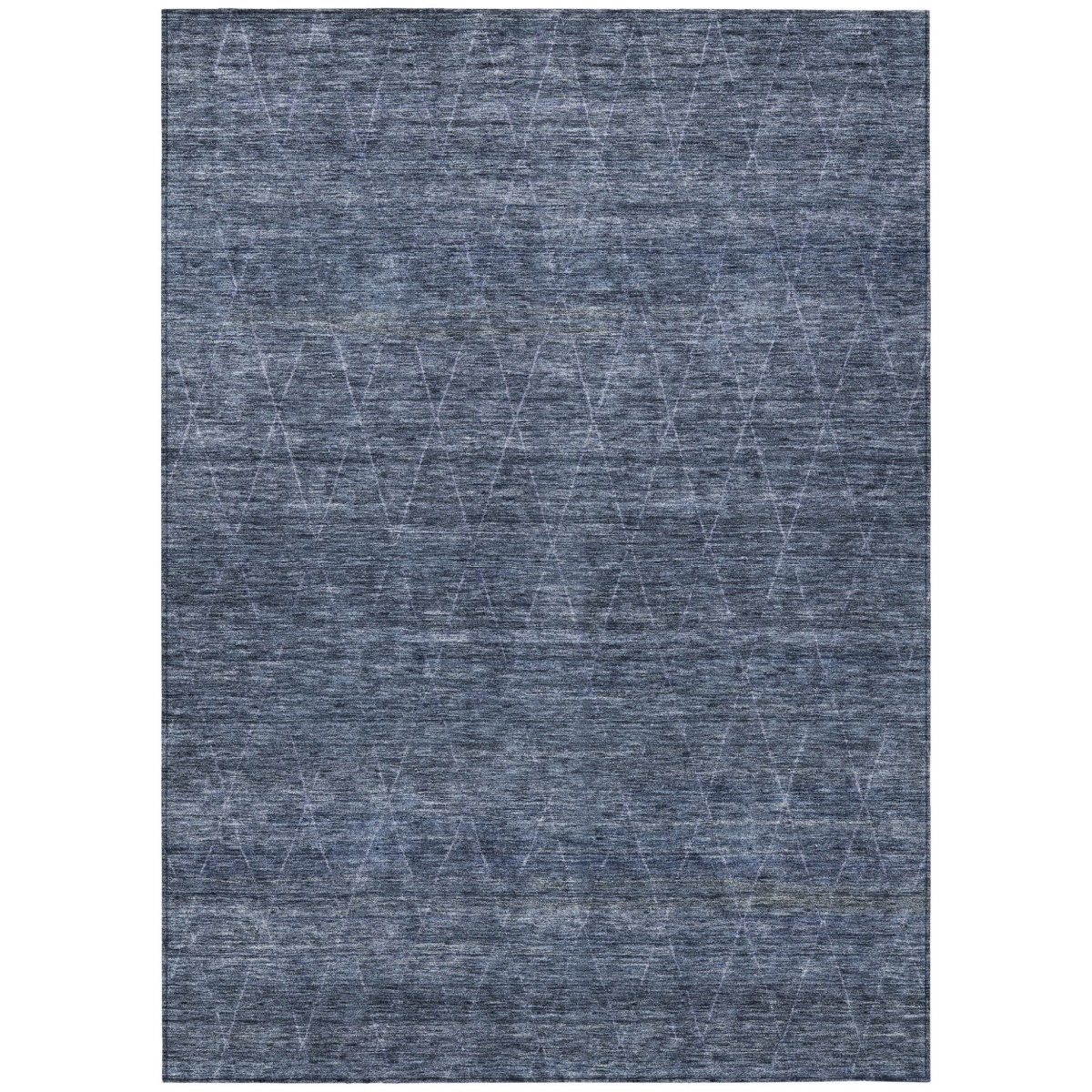 605591 5 x 8 ft. Navy Blue & Ivory Geometric Washable Indoor & Outdoor Rectangle Area Rug