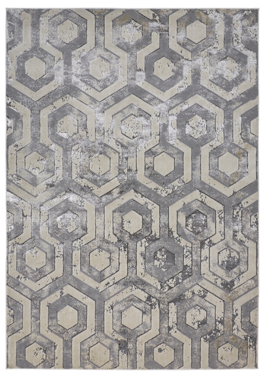 565791 8 x 10 ft. Taupe & Gray Abstract Distressed Rectangle Area Rug