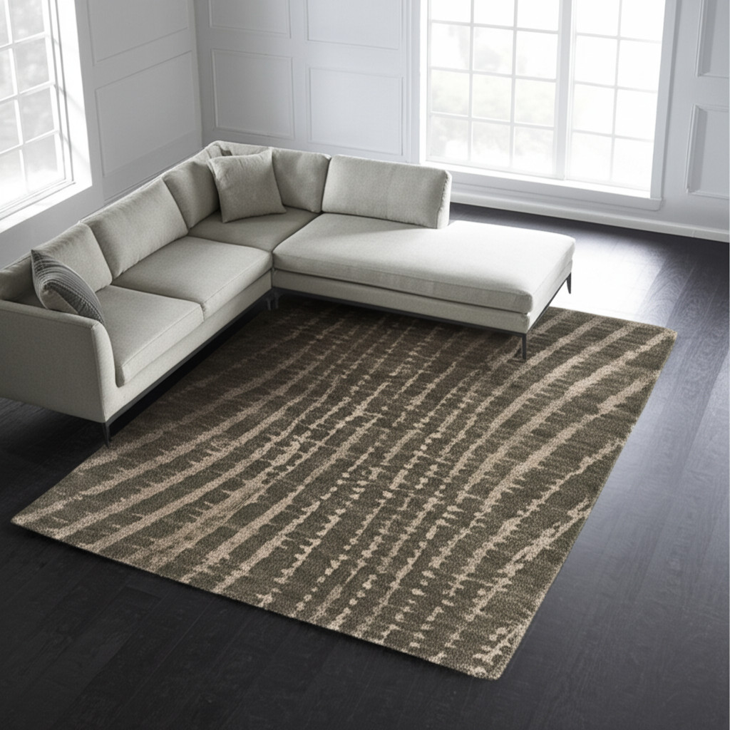 616966 12 x 15 ft. Green & Tan Abstract Rectangle Area Rug