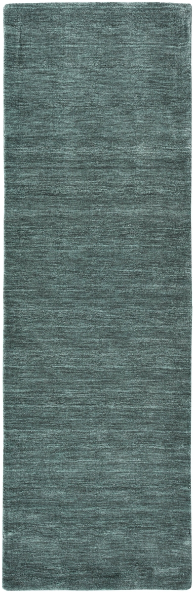 617124 8 ft. Green & White Hand Woven Runner Rug