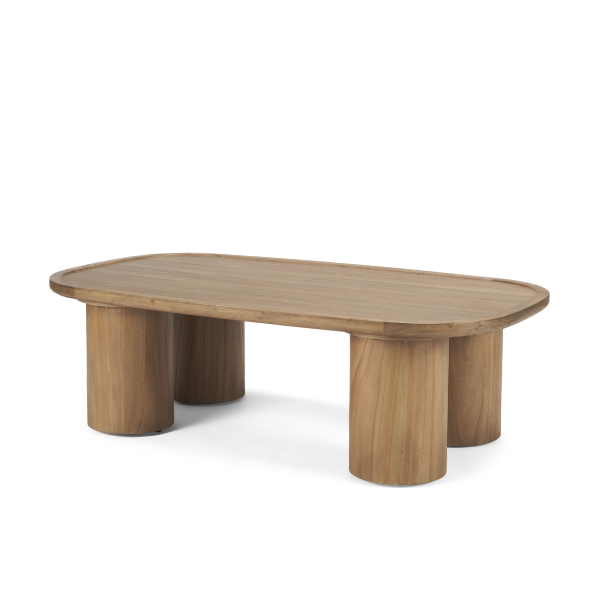 603250 55 in. Natural Solid Wood Oval Coffee Table